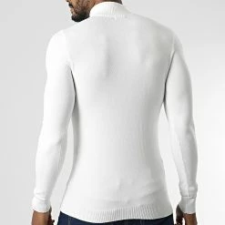 Tout neuf 💯 Pull Col Zippé ZW026 Beige Clair de John H ⭐ -John H Soldes john h 346095 ZW026 WHITE 20221031T145028 04