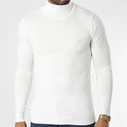 Promo 🌟 Pull Col Roulé SW051 Beige Clair de John H 🛒