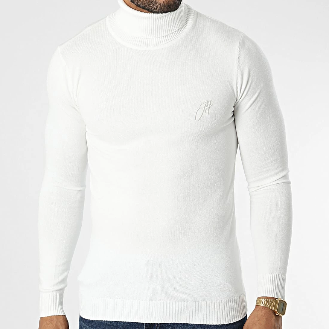 Promo 🌟 Pull Col Roulé SW051 Beige Clair de John H 🛒 3 Promo 🌟 Pull Col Roulé SW051 Beige Clair de John H 🛒