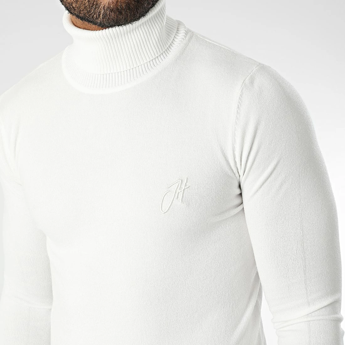 Promo 🌟 Pull Col Roulé SW051 Beige Clair de John H 🛒 4 Promo 🌟 Pull Col Roulé SW051 Beige Clair de John H 🛒 – Image 2