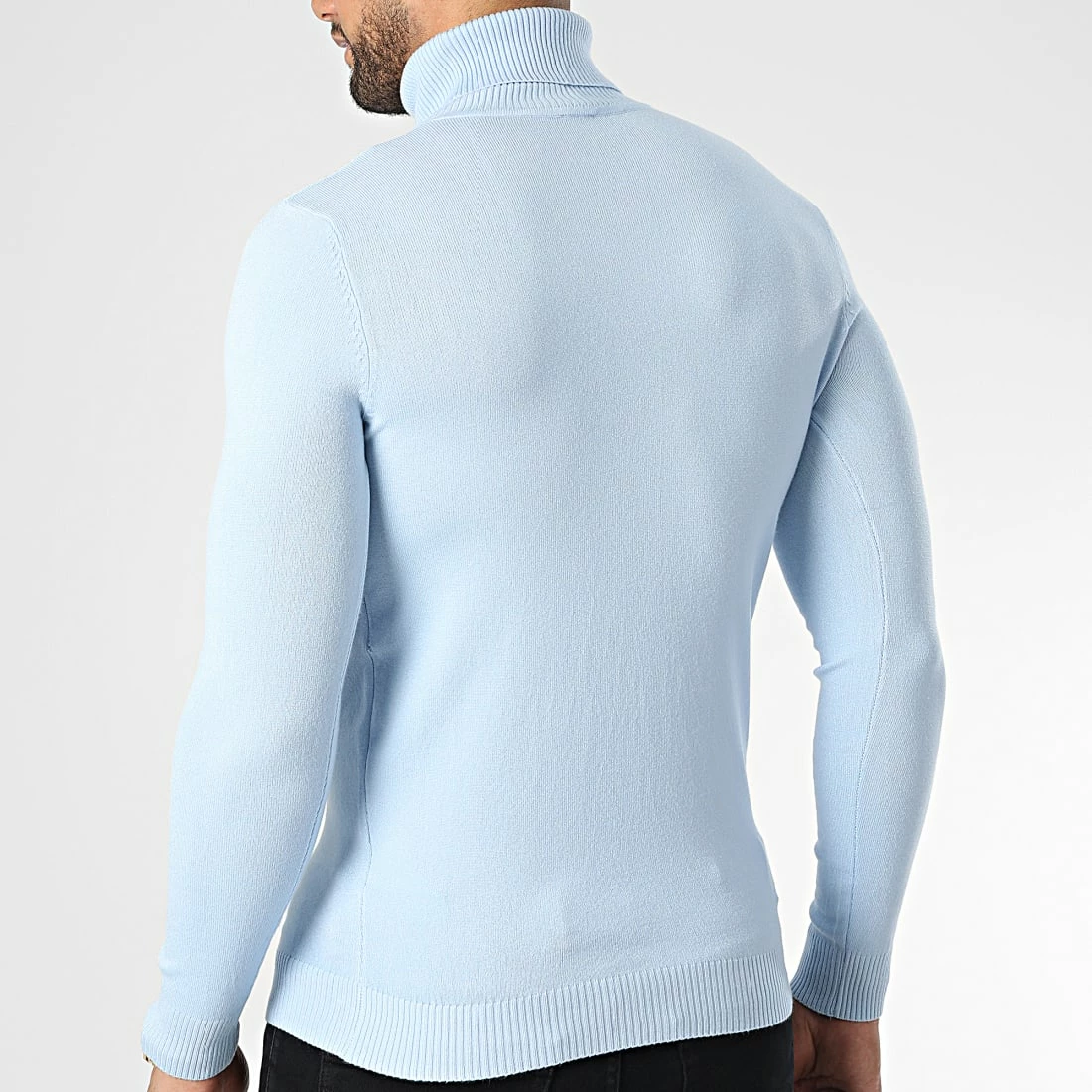 Sortie ✔️ Pull Col Roulé SW051 Bleu Clair de John H 😀 6 Sortie ✔️ Pull Col Roulé SW051 Bleu Clair de John H 😀 – Image 4