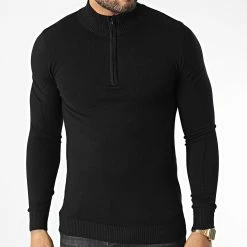 Budget 😀 Pull Col Zippé ZW026 Noir de John H 🥰 -John H Soldes john h 346103 ZW026 BLACK 20221031T123928 03