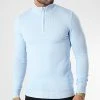 Coupon 🛒 Pull Col Zippé ZW026 Bleu Clair de John H ⭐ -John H Soldes john h 346104 ZW026 LTBLUE 20221031T141100 01