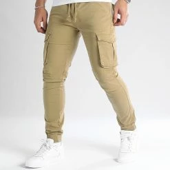 Meilleur prix 🔔 Pantalon Cargo XQ05 Beige Sable de John H 🥰