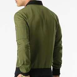 Meilleur prix 👏 Bomber Super Slim Fit G7515 Vert Kaki de John H 🛒 -John H Soldes john h 67484 FAB G7515 GREEN 20210402T075134 04