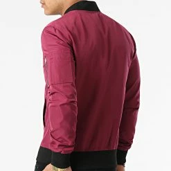 Nouveau 🎁 Bomber Super Slim Fit G7515 Bordeaux de John H ✨ -John H Soldes john h 67485 FAB G7515 RED 20210402T075302 04