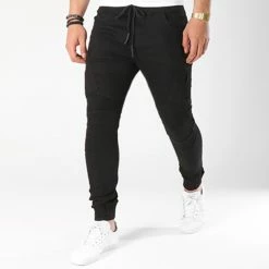 Offres 👏 Pantalon Cargo P6085 Noir de John H 👏