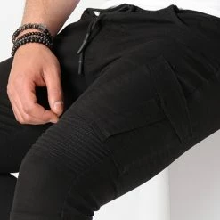 Offres 👏 Pantalon Cargo P6085 Noir de John H 👏 -John H Soldes john h 70597 fab18 p6085 blk 20180820T105208 033