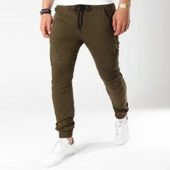 Offres 🎉 Pantalon Cargo P6085 Vert Kaki de John H 🥰